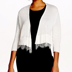 Beige Tommy Hilfiger Lace-Trim Shrug